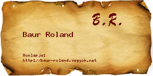 Baur Roland névjegykártya